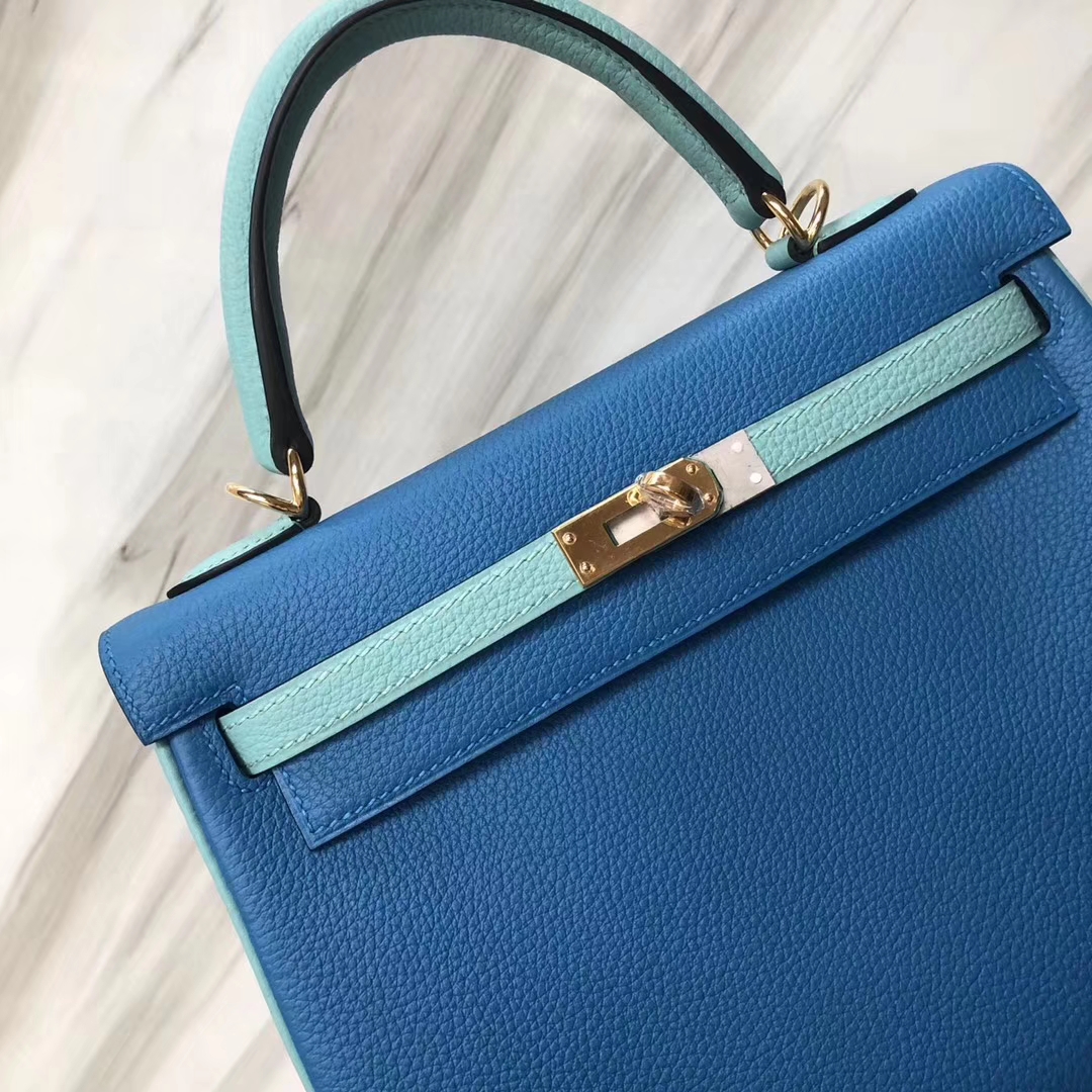 定制 爱马仕拼色凯莉包 hermes kelly25cm b3坦桑尼亚